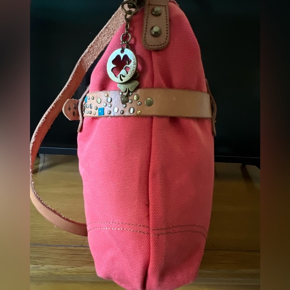 Lucky Brand Colexico Cayenne Color Canvas Studded Tote Crossbody - Picture 4 of 16